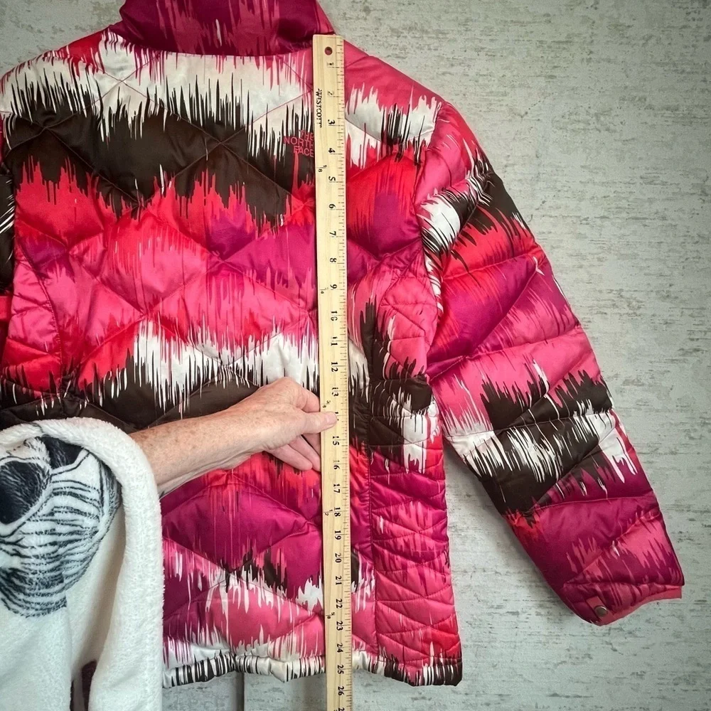 The North Face Girls XL 18 550 Fill Pink Brown White Down Ski Jacket Snowboard
